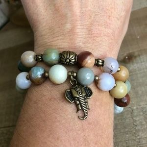 Elephant Charm Beaded Bracelet
